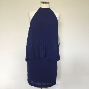 Halston Layered Pleated Halter Dress - NWT, Sz 4